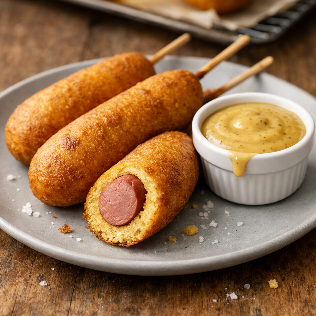 Classic Corn Dogs with Honey Mustard