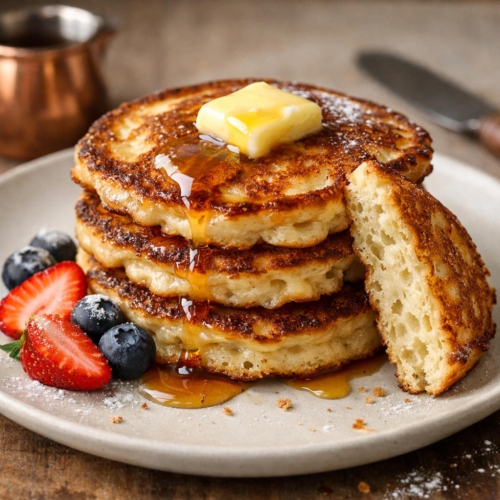 Sourdough Discard Pancakes with Crisp Edges