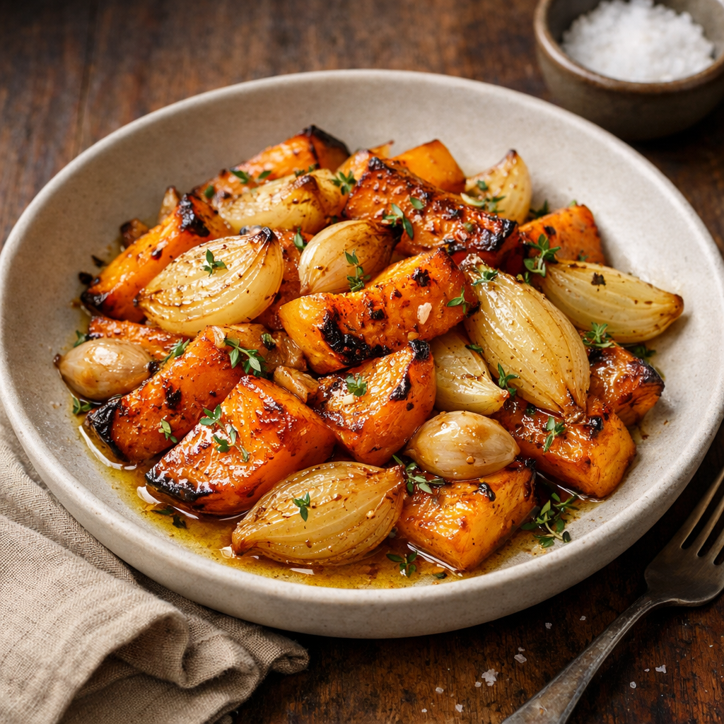 Roasted Squash and Onions with Thyme