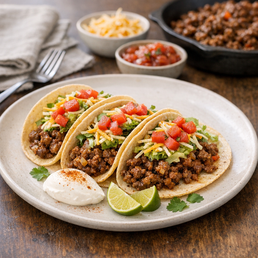 Quick Beef Tacos with Pantry Spices